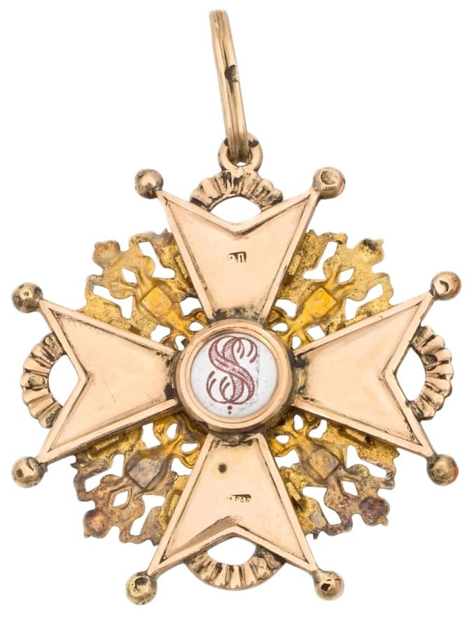Знак ордена  Св. Станислава II ст.  фирма Эдуард ВД.jpg