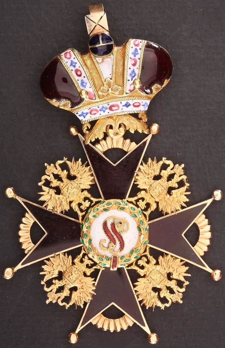 Знак ордена Св. Станислава II степени с короной Осипов Иван Васильевич.jpg