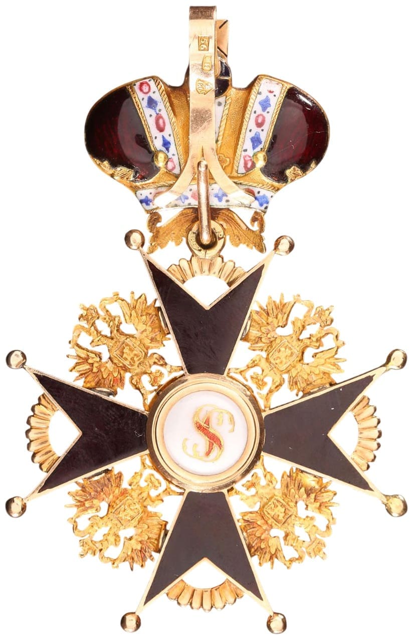 Знак ордена Св. Станислава II  степени  с короной Осипов Иван Васильевич.jpg