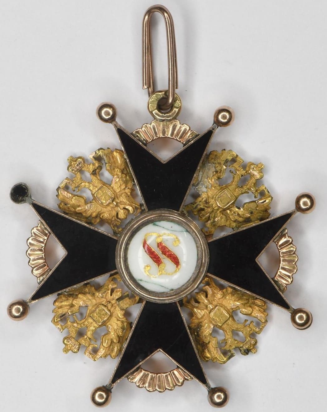 Знак ордена Св. Станислава III ст. черной эмали.  мастерской Августа Вендта.jpg