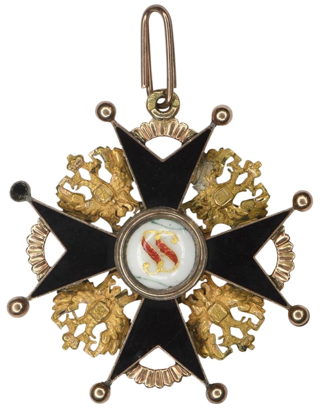 Знак ордена Св. Станислава III ст. черной эмали.  мастерской Августа Вендта.jpg