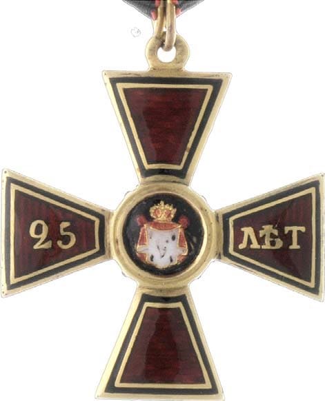 Знак ордена Св. Владимира 4-й степени За 25 лет службы в офицерских чинах WK.jpg