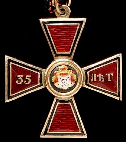 Знак ордена  Св. Владимира 4-й степени За 35 лет службы WK.jpg