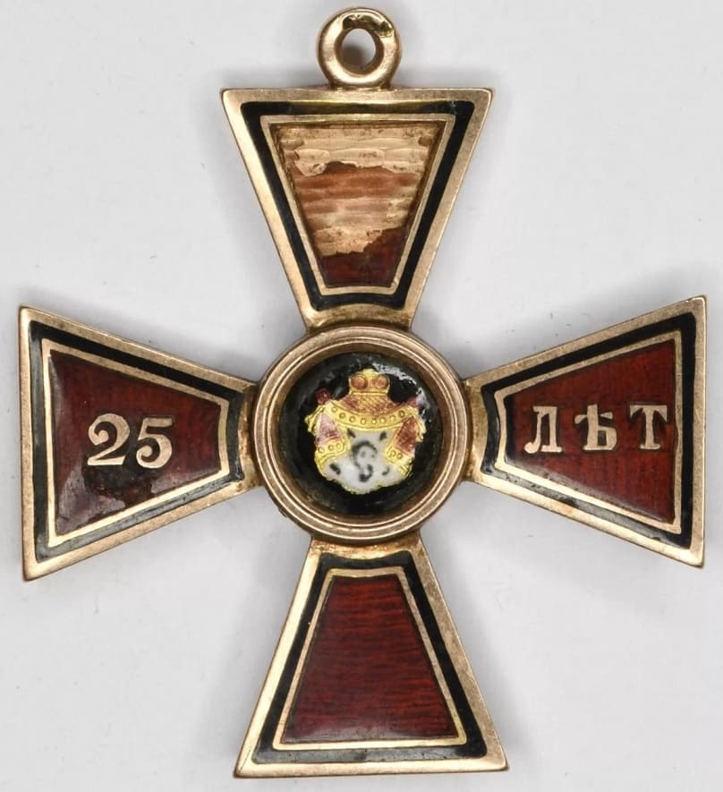 Знак ордена Св. Владимира IV степени За 25 лет службы в офицерских чинах Юлиус Кейбель.jpg