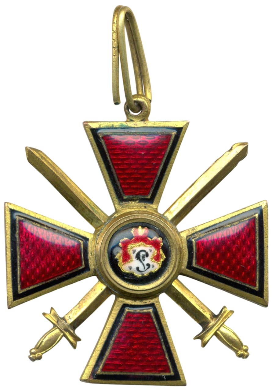 Знак ордена Святого равноапостольного князя Владимира 3-й степени с мечами.jpg