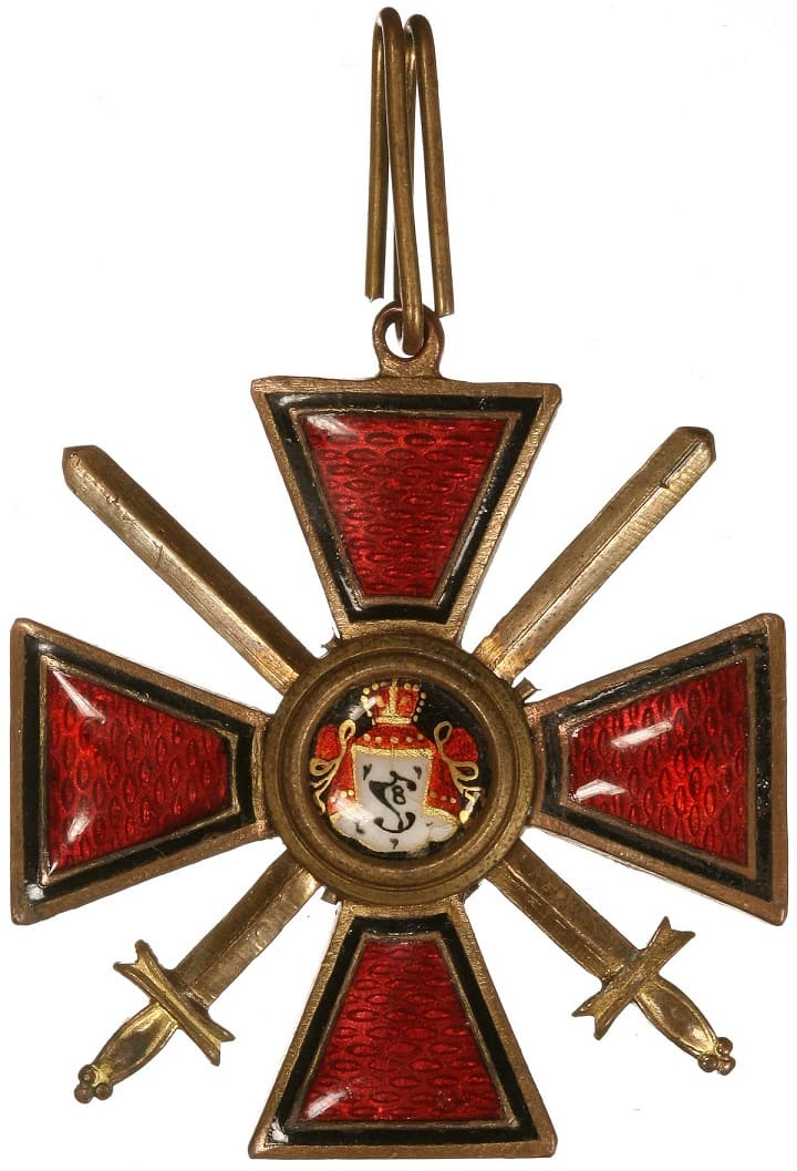Знак ордена Святого равноапостольного князя Владимира 3-й степени с мечами.jpg