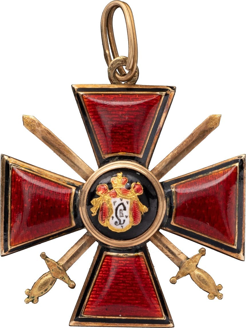 Знак ордена Святого равноапостольного князя Владимира 4-й степени с мечами БрБ.jpg
