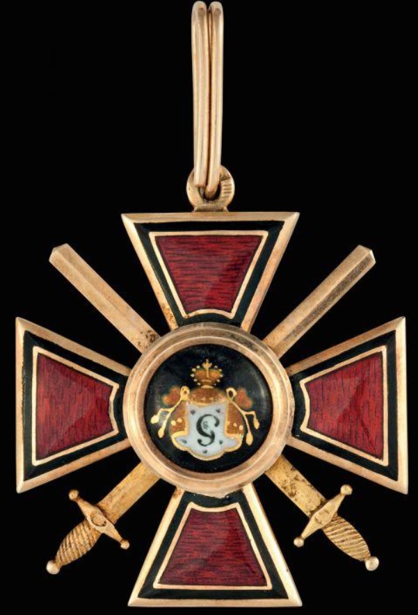 Знак ордена Святого равноапостольного князя Владимира 4-й степени с мечами.jpg