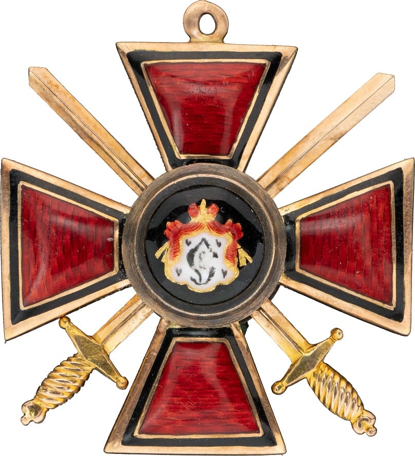 Знак ордена Святого равноапостольного князя Владимира 4-й степени с мечами.jpg