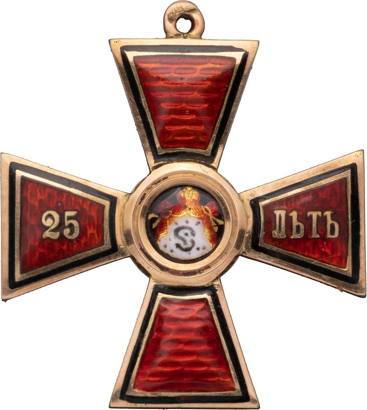 Знак ордена Святого равноапостольного князя Владимира 4-й степени за 25 лет службы.jpg