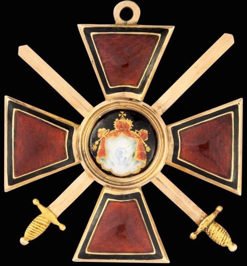 Знак ордена Святого равноапостольного князя Владимира II степени с мечами.jpg