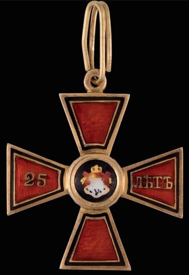 Знак ордена  Святого равноапостольного князя  Владимира IV степени «За 25 лет службы».jpg