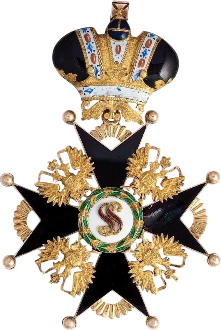 Знак ордена Святого Станислава 1-й 2-й степени с короной Ивана Осипова.jpg