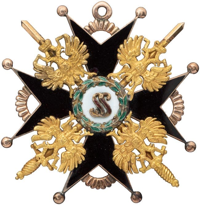 Знак ордена Святого Станислава 2-й степени темной эмали с мечами..jpg