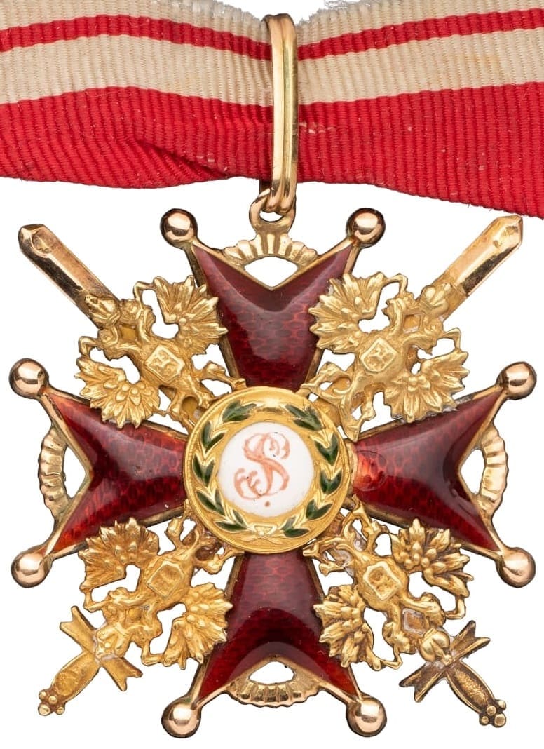 Знак ордена Святого Станислава 3-й степени с мечами Фирма «Д.Осипов».jpg