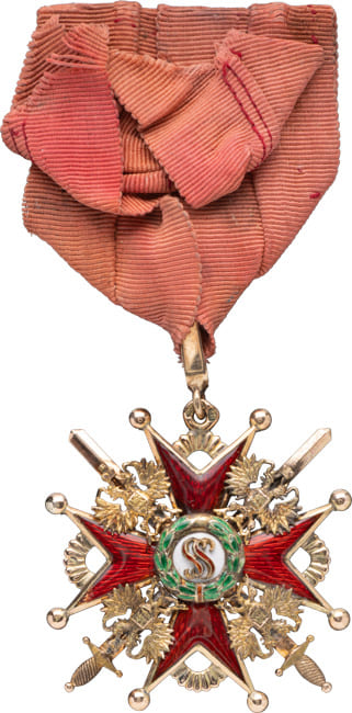 Знак ордена Святого Станислава 3-й степени с мечами клеймо ПС.jpg