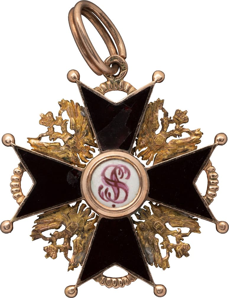 Знак ордена Святого Станислава 3-й степени темной эмали Никольс и Плинке.jpg