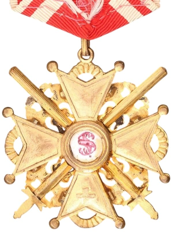 Знак ордена Святого Станислава II степени с  мечами Временного Правительства.jpg